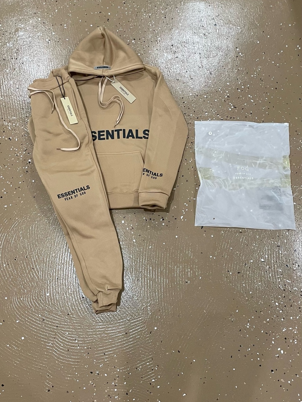 Essentials Tan Hoodie & Joggers Set